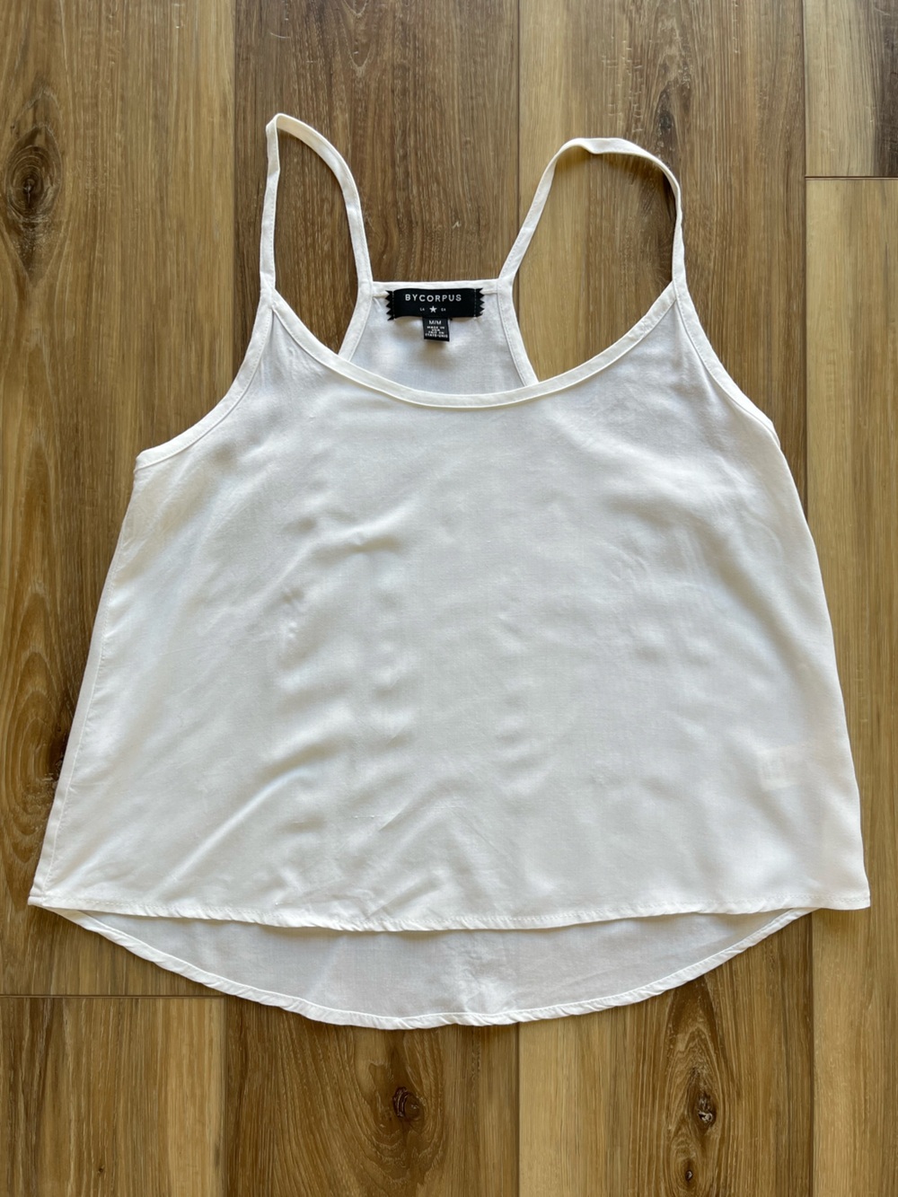 By Corpus White Lightweight Spaghetti Strap Camisole, Size Medium 🤍